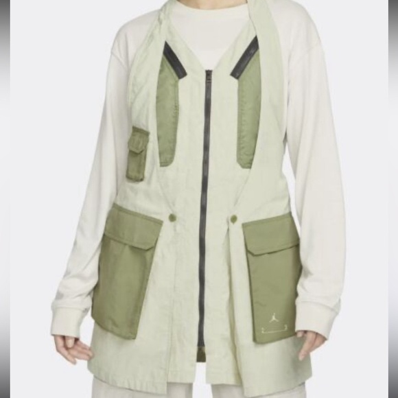 NWT Nike Air Jordan green utility vest dress - Picture 1 of 5